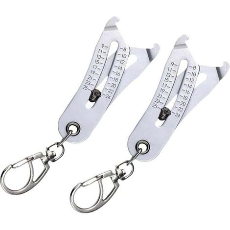 Detector de Größe de tornillo , llavero, comprobador de Größe de rosca für una medición rápida y precisa, calibre de rosca de tuerca, Pack von 2 (1/4)