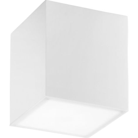 "Plafoniera LIVING in gesso bianco verniciabile 14 cm."