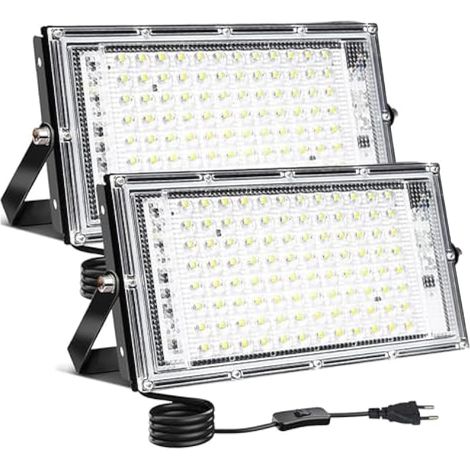 Projecteur extérieur LED lot de 2, 100W Spot LED Extérieur IP65 étanche projecteur led blanc froid, Eclairage Exterieur pour jardin,cour,Garage (1/5)