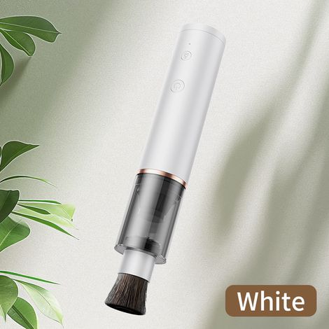 Tragbarer kabelloser Mini-Staubsauger, wiederaufladbar für Büro und Auto, Reinigung von Staub, Kaffee und Tastatur, Modell V08 Weiß-lsw