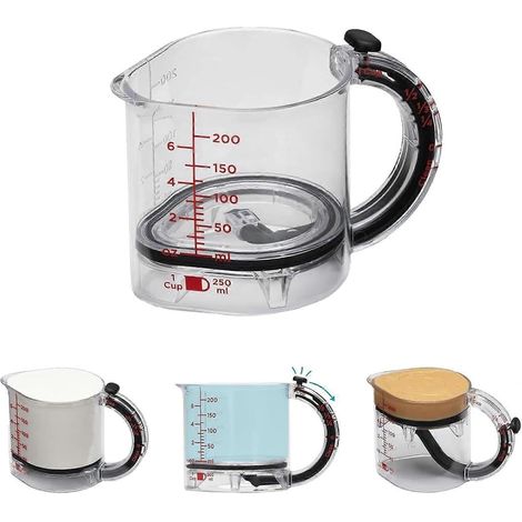Ce verre doseur 4 en 1 est un verre doseur multifonctionnel doté d'une base raclette. Peu encombrant et facile à nettoyer, il est anti-éclaboussures et offre plusieurs modes de mesure.