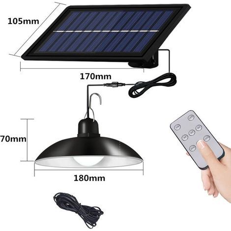 Solaire lampes Lustre solaire avec télécommande étanche 1 têtes câble 3 m --lumière blanche (1/4)