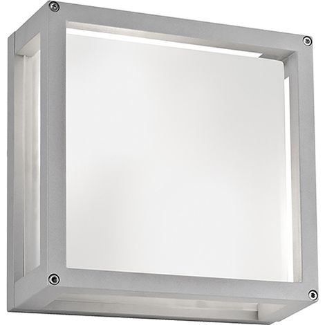 DISCOVERY Applique e Plafoniera da Esterno IP54 Colore Grigio, Struttura in Alluminio Pressofuso e Diffusore in Vetro Satinato - Rossini Group (1/3)