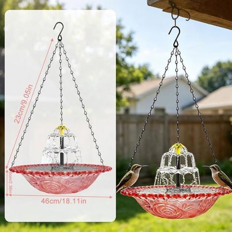 Fontaine Oiseaux - Cascade Solaire Suspendue - Pour Jardin Extérieur - 1 Pièce (1/5)
