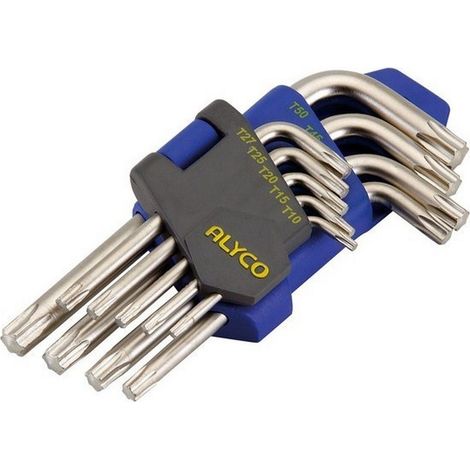 ENSEMBLE 9 CLÉS Coudées TORX T10-T50 (1/2)