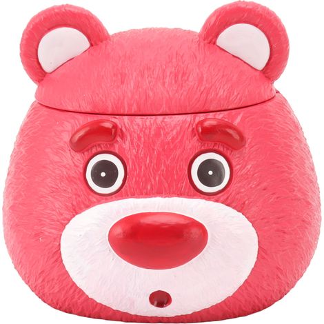 Cendrier en résine forme d'ours avec couvercle, mignon cendrier à cigare décoratif rouge pour salon (1/5)