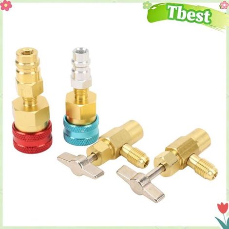Kit de coupleurs rapides en laiton auto-scellant, peut taper haute et basse pression, adaptateur 1234yf à R134a, charge AC pour (1/4)