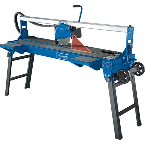 Scheppach Coupe-carrelage FS4700 - 1200W - Hauteur de coupe 40mm - Disque de coupe Ø 230mm - Dimensions de la table 1377 x 400mm - Tête de coupe pivotante - Fonction plongée - Réservoir d'eau 40L