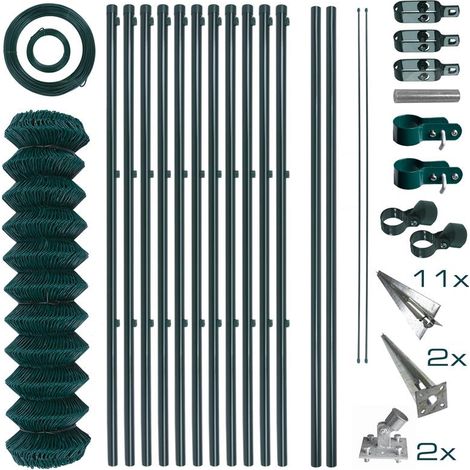 Maschendrahtzaun Komplettset 1,5 x 25 m Zaunset Gartenzaun Einschlaghülsen Zaun