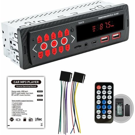 Lecteur MP3 Bluetooth pour voiture - Autoradio - Lecteur de carte TF - Lecteur de clé USB - Radio FM (1/5)