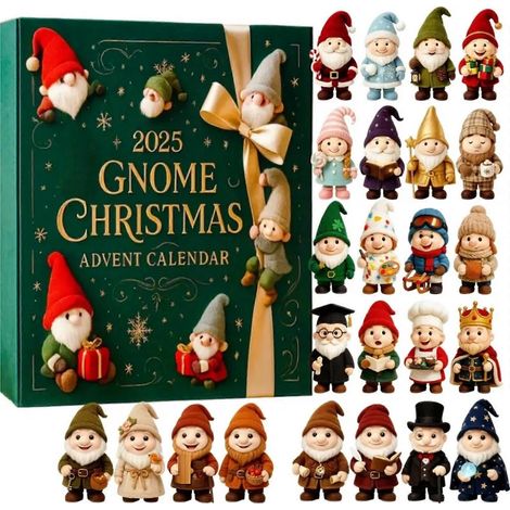 Adventskalender 2026, Wichtel-Motiv, 3D-Figuren-Set, 24-teilig, Überraschungsbox, Weihnachtsdekoration, einzigartiges Weihnachtsgeschenk (1/5)