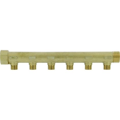 Collecteur de distribution laiton 1" 6 sorties 1/2" à portée plate certifié ACS chauffage et sanitaire - THERMADOR COLC266P