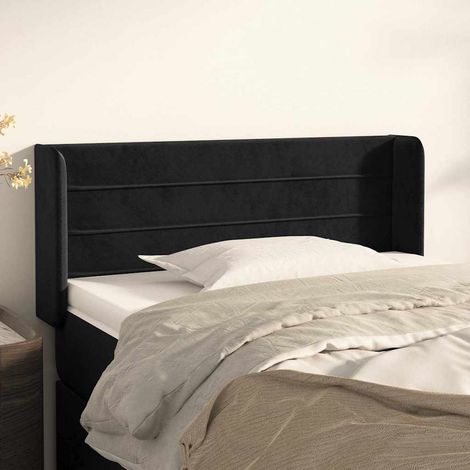 vidaXL Cabecero de terciopelo negro 103x16x78/88 cm (1/5)