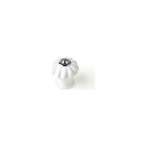 Plaquette thermoformée contenant 4 boutons de meuble ronds en porcelaine white mod. e524 ø28mm rei. (1/4)