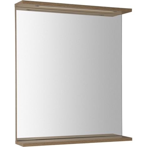 Miroir KORIN STRIP avec éclairage LED 60x70x12cm, chêne plaqué (1/4)