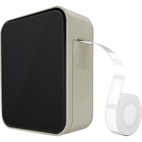 Tintenloses Etikettendruckgerät mit Klebeband, kabellos, Bluetooth, Typ-C, wiederaufladbar, tragbar, Thermodrucker – Weiß (1/5)