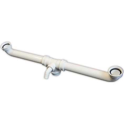 tecuro Ablaufverbindung für Doppel-Spülbecken1 1/2 Zoll Rohr 40 mm, extra lang 570 mm (1/5)
