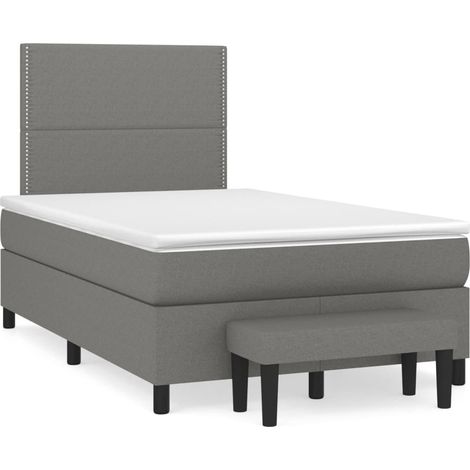 Maison Exclusive - Cama box spring con colchón tela gris oscuro 1 (1/5)