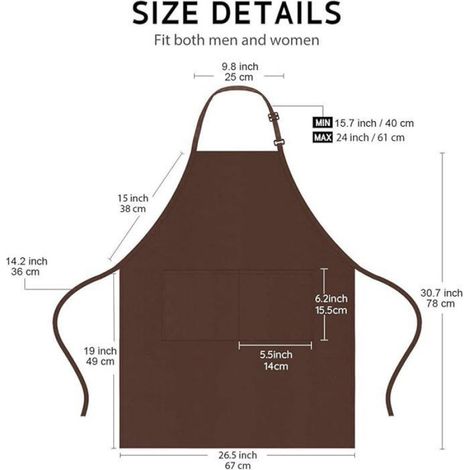Tablier De Cuisine - Polyester Imperméable - 67 x 78 cm - Avec 2 Poches Avant - Réglable - Pour Homme Et Femme - 4 Pièces (1/5)
