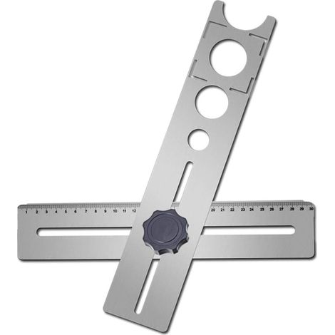 Perceuse guide de perçage pour carreaux céramique, KkvoGmle, universel, argenté, outil de perçage précis pour tuiles, pointeau réglable, accessoire de forage mural (1/4)