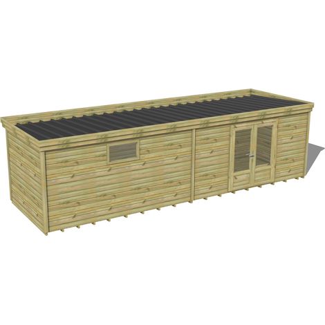 ABRI DE JARDIN bois traité 27mm, 9,1x2,6m, 24m2, Plancher (1/3)