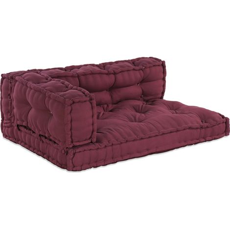 vidaXL Coussin de canapé sur palette 3 pcs Marron 120 x 80 x 38 cm
