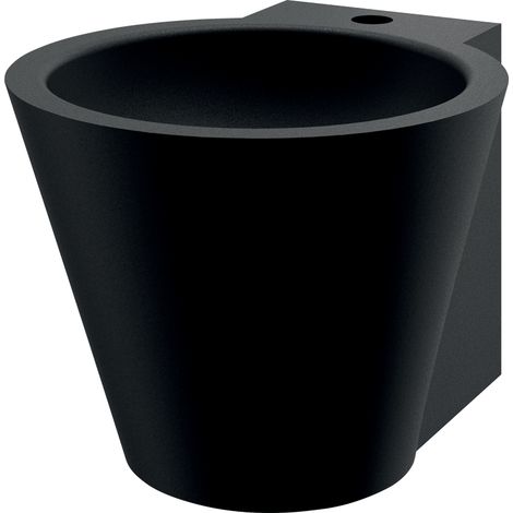 Hängendes Waschbecken - Rund - 37,5 cm - Schwarzer Edelstahl - MINI BAILA (1/3)