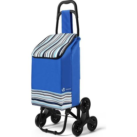 VOUNOT® Einkaufstrolley Klappbar mit 6 Räder, Treppensteiger 32L, Blau