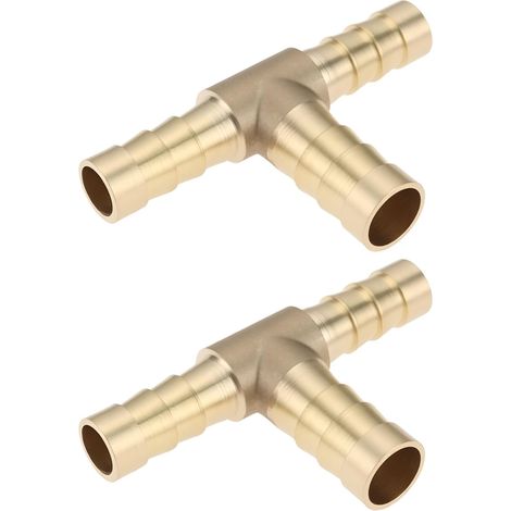 2 Raccords Cannelés en Laiton en T de 8 Mm 10 Mm Et 8 Mm pour Raccorder Facilement Les Conduites d'air d'eau de Carburant de Fioul (1/5)
