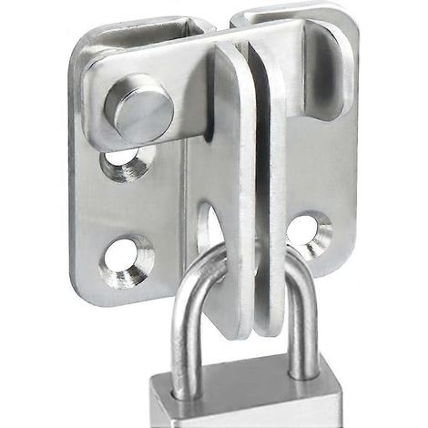Cadenas de porte coulissante, moraillon, verrou de porte, boucle de verrouillage, crochet antivol, finition acier inoxydable brossé. (1/5)