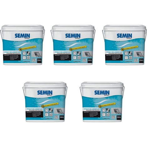 Enduit de lissage - Semin - Finition des Murs - Intérieur - Seau 10 kg (Lot de 5)