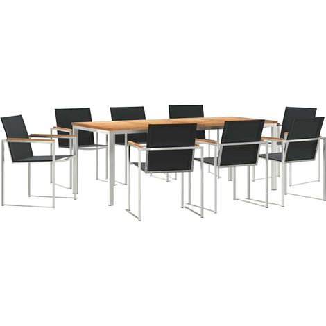Maison Exclusive - Set da Pranzo per Giardino 7 pcs Marrone Legno di teak solido
