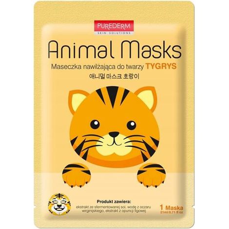 Purederm Animal Mask Feuchtigkeitsspendende Tuchmaske Tiger 21 ml