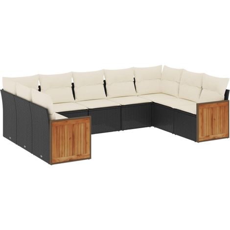 Maison Exclusive - Set de sofás de jardín 8 piezas y cojines ratá (1/5)