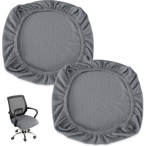 CCYKXA 2-Piece Round Stool Cover, Stretchable for Dining Chairs, Swivel Bar Chairs, Office Seat Protectors, Washable, Grey
