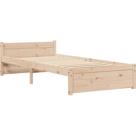 vidaXL Cadre de lit sans matelas bois massif 75x190 cm (1/5)