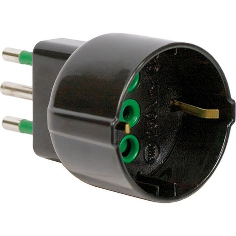 FME 82.121 ADATTATORE 10A 2P+T SCHUKO NERO- 1,0 pz