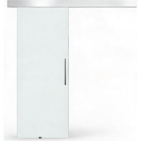 Porte coulissante en verre trempé translucide 90 x 205 cm (1/5)