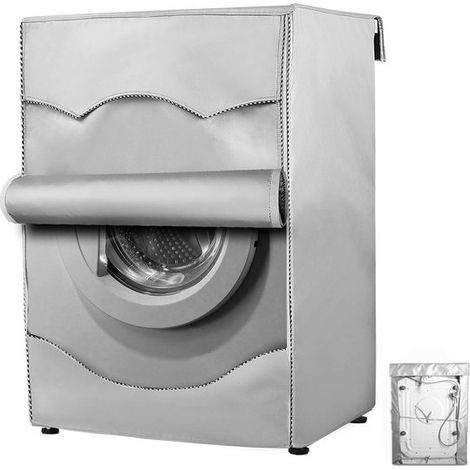Housse de protection XL pour lave-linge, étanche, revêtement argenté, fermeture éclair et bandes auto-agrippantes, 85 x 60 x 65 cm (1/5)