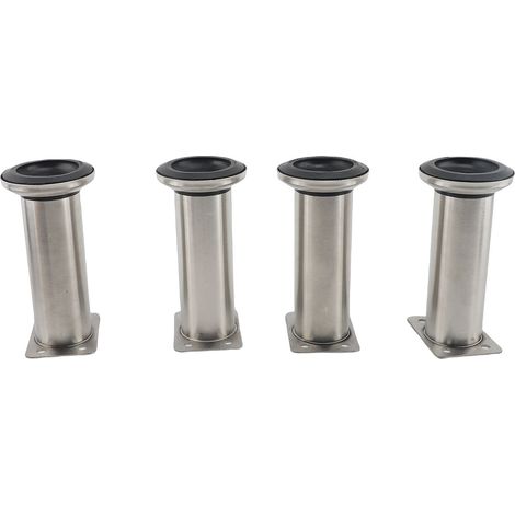 Set teleskopierbarer Möbelbeine, Stützfüße aus Edelstahl mit rutschfesten Pads für Kommoden, TV-Möbel, Schlafsofas, 12-18 cm / 4,7-7,1 Zoll (1/2)