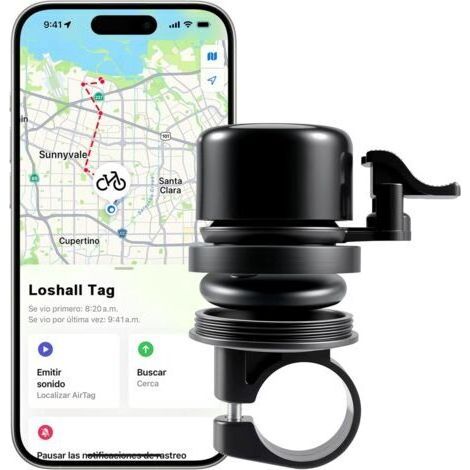 Sonnette de vélo intelligente avec traqueur Bluetooth intégré - Compatible avec Apple Find My App - Système de localisation caché pour vélo électrique et vélo - Antivol - Résistant aux intempéries (1/5)