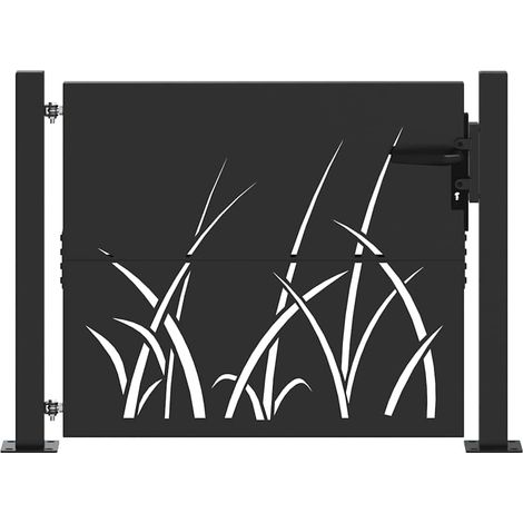 Porte de Jardin Noir 105 x 100 cm Acier peint par poudre CFW812227 (1/5)