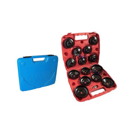 KIT 15 PEZZI CHIAVI CHIAVE A TAZZA PER FILTRO OLIO UNIVERSALE CHROME VANADIUM
