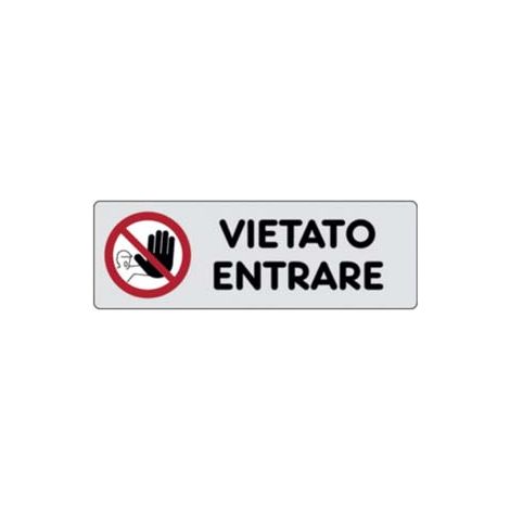 Targhetta Adesiva Vietato Entrare PVC 15x5 Cm 10 Pezzi
