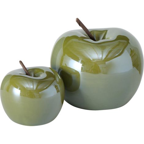 Boltze Deko Apfel Perly 2er Set Dekoration Geschenkidee, Deko Küche Wohnzimmer