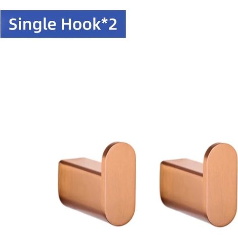 (2 crochets pour peignoirs) Porte-serviettes/porte-papier toilette/crochet pour peignoir/porte-gobelet/brosse WC/porte-savon/accessoires de salle de bain en or rose brossé (1/5)
