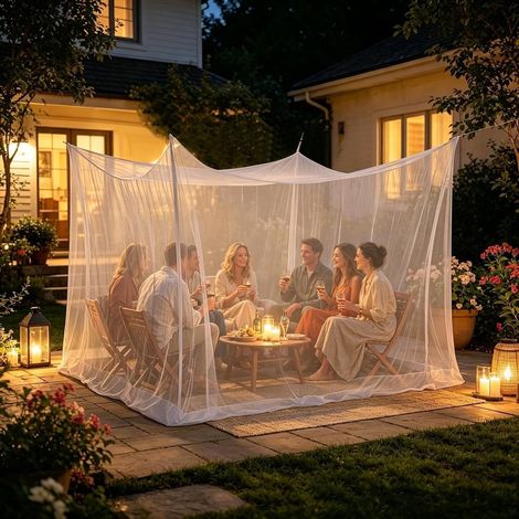 Ulisem - Moustiquaire d'extérieur - Moustiquaire pop-up 3x3x2,5 m - Protège des moustiques et des mouches - Espace pour lit et table - Matière respirante - Cadre pliable pour le rangement (1/5)