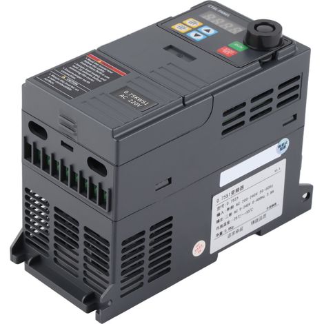 Variateur de fréquence monophasé/triphasé à conversion vectorielle, onduleur, entrée 220-240 V, sortie 0-240 V, 0,75 kW, 4 A (1/5)