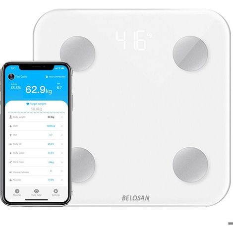 Pèse Personnes Impédancemètre, Balance Pèse-Personne Bluetooth, Ecran LED Grand (1/4)