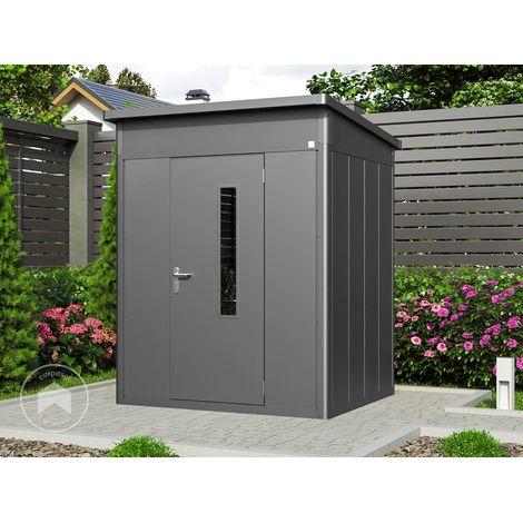GFP Primeyard Caseta de jardín metálica 180x158x231 cm Cobertizo exterior tejado a un agua antracita (1/5)